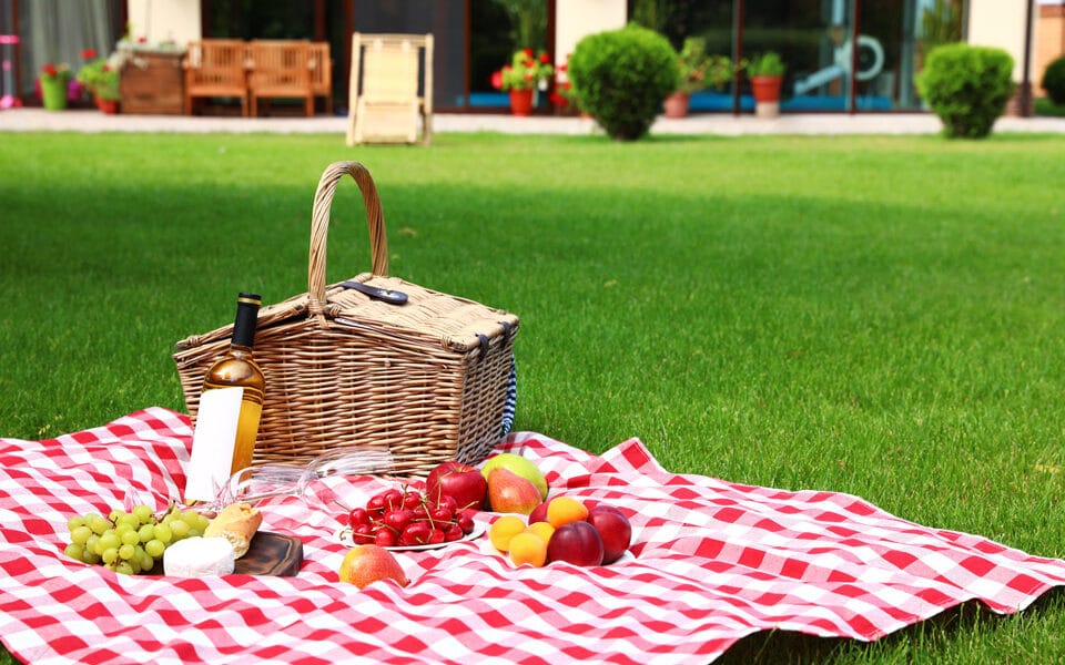 the simplest form of entertaining outdoors - a picnic